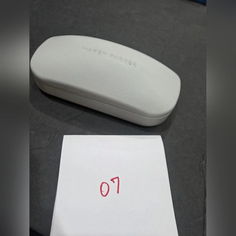 Warby Parker White Glasses Case Light Gray Color